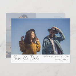Modern Par Photo Save Date Bröllop Meddelande Vykort