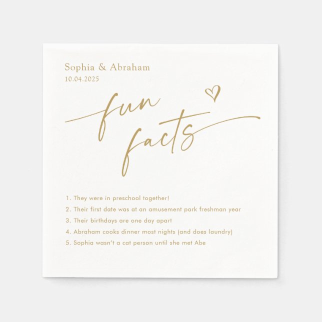 Modern par Roligt Facts Bröllop Pappersservett (Framsidan)