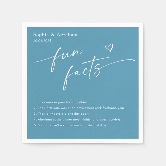 Modern par Roligt Facts Bröllop Pappersservett (Framsidan)