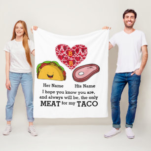 Modern par taco och kött älskare anpassningsbar mo fleecefilt