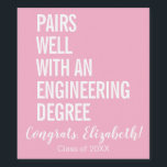 Modern par well med en teknisk examen Grad Vinflaska Etikett<br><div class="desc">Skål för dig, ingenjörskonst student! Vi sörjer för din imponerande prestation med en speciell flaska i vin som har en personlig, med en vit etikett. Utformningen skryter med en sofistikerad, bakgrund för rosa med fetstil, vit text med texten "Para well with an Engineering Degree (para bra med en ingenjörsgrad)". "Gratulerar,...</div>