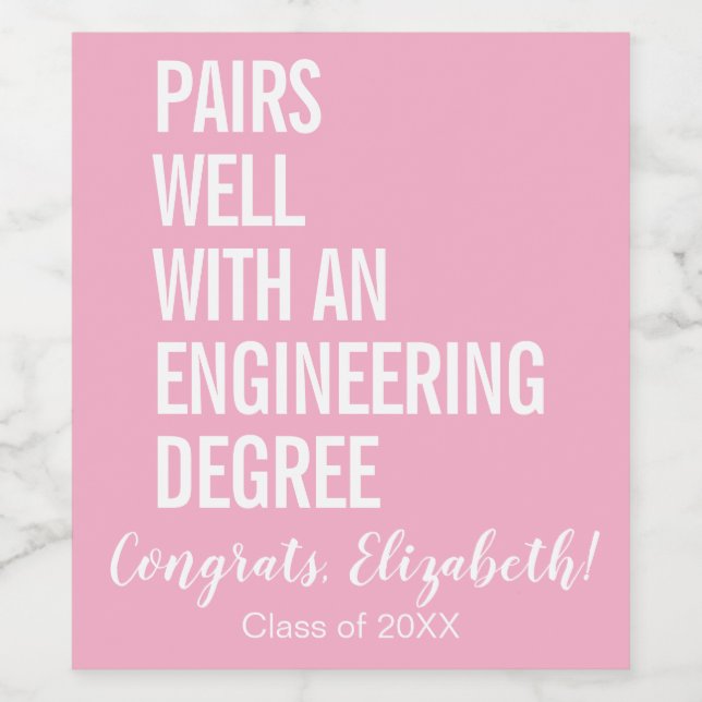 Modern par well med en teknisk examen Grad Vinflaska Etikett (Singel etikett)