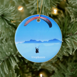 Modern paragliseringsfoto med Namn Julgransprydnad Keramik