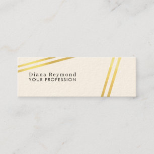Modern Parallel Faux Guld Rand Cream White Mini Visitkort