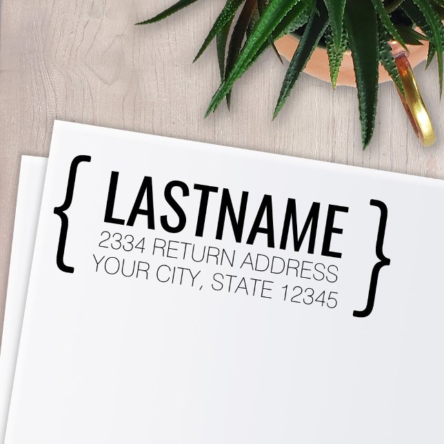 Modern parentes med Namn och Returadress Självfärgande Stämpel (Skapare uppladdad)