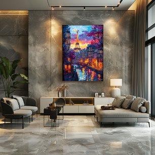 Modern Paris City Skyline - Romantic Paris Poster
