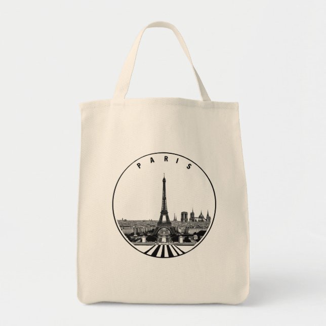 Modern Paris, Frankrike City | Skyline Tote Bag Tygkasse (Framsidan)