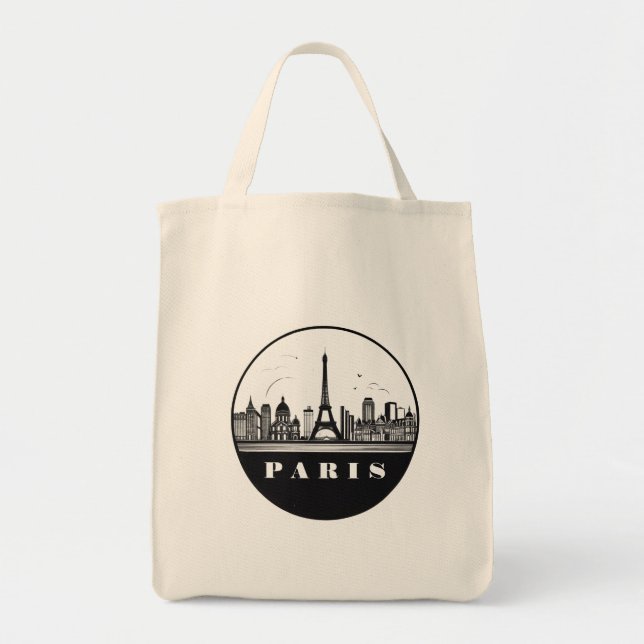Modern Paris, Frankrike Cityscape | Skyline Tote B Tygkasse (Framsidan)