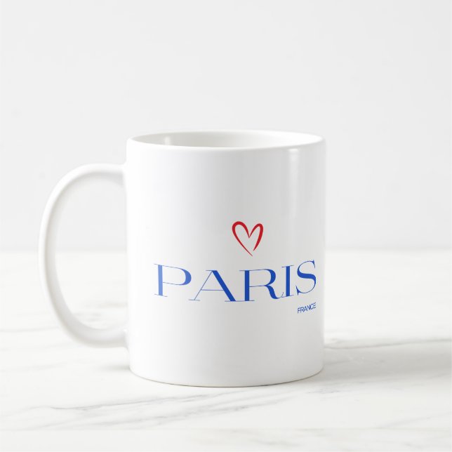 Modern Paris Frankrike-textunik Snyggt Kaffemugg (Vänster)