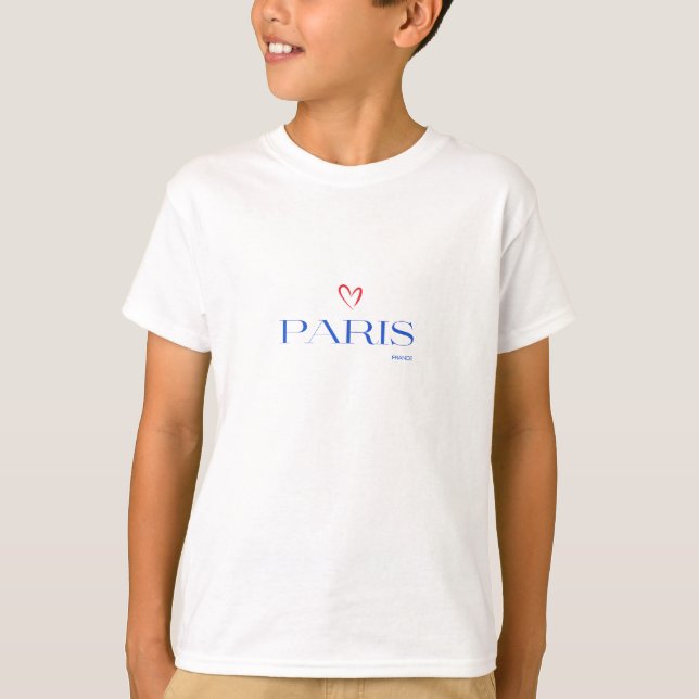 Modern Paris Frankrike-textunik Snyggt T Shirt (Framsida)