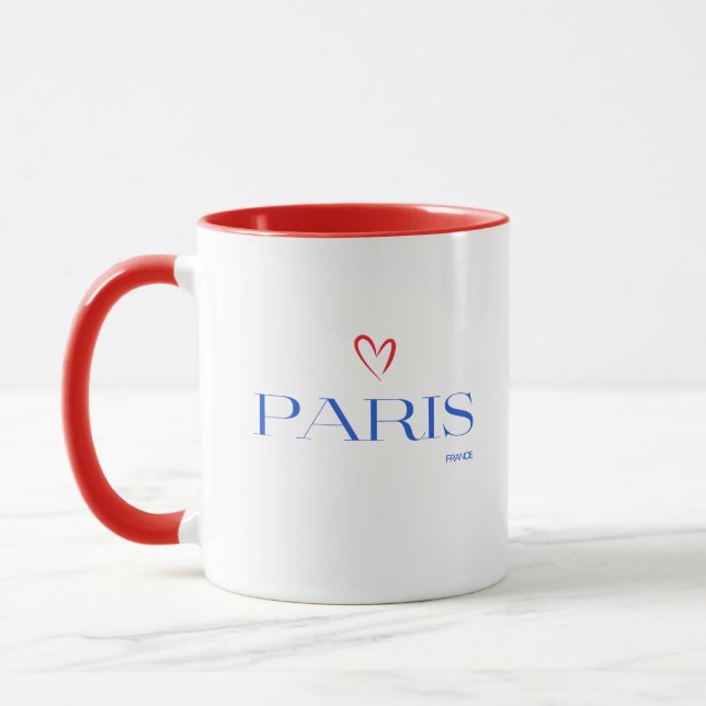 Modern Parisdesign med Red Heart Mugg (Vänster)