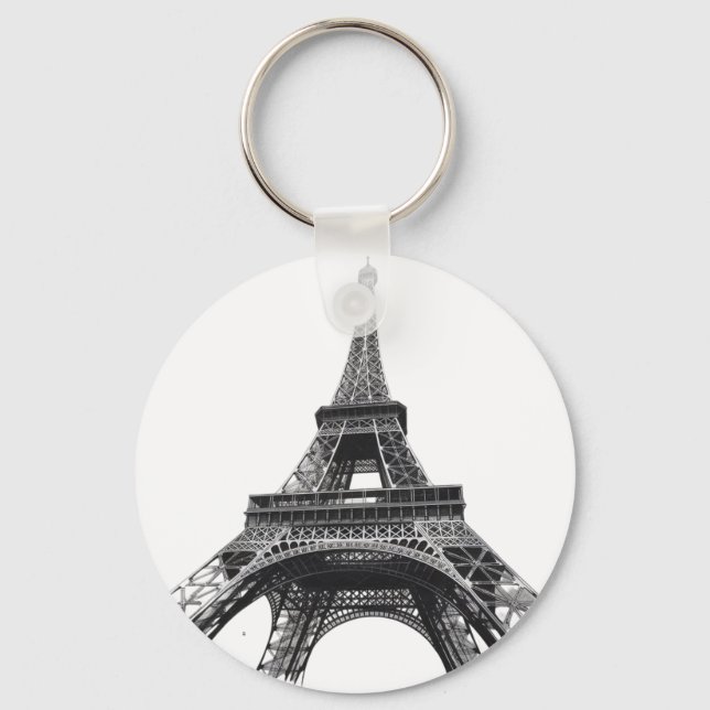 Modern parisisk Eiffel Torn Paris Fransk Tote Bag Nyckelring (Framsida)