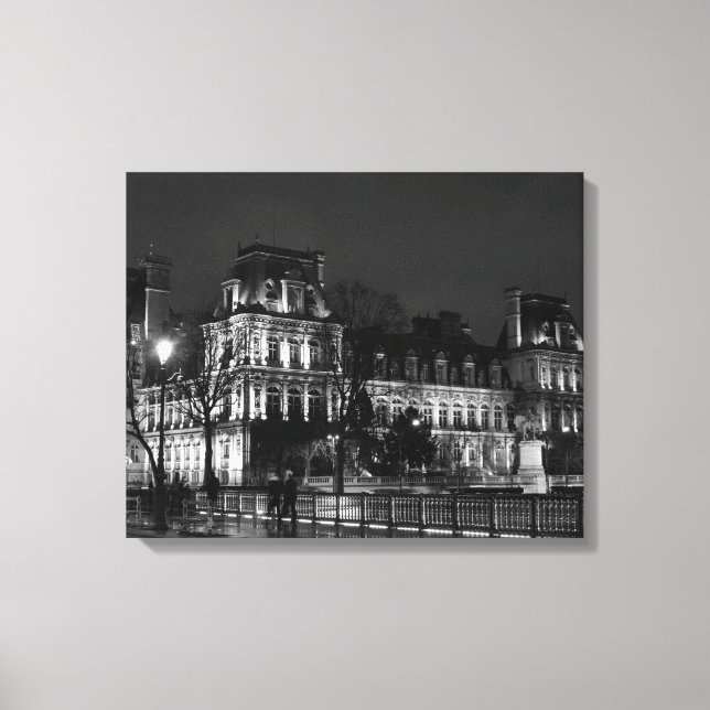 Modern parisisk nattfoto i stadsområden canvastryck (Framsida)