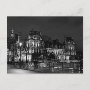 Modern parisisk nattfoto i stadsområden vykort