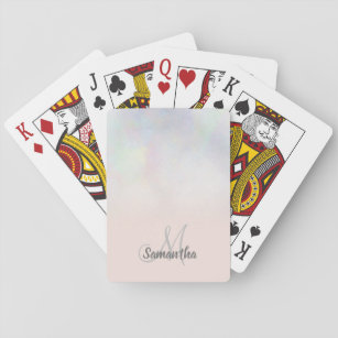 Modern pärlkärl (nacre iridescent hologram monogra casinokort
