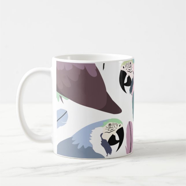 Modern Parrots Tropical Pattern  Kaffemugg (Vänster)