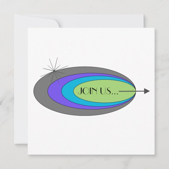 Modern partiinbjudan från mitten av århundradet inbjudningar (Framsida)