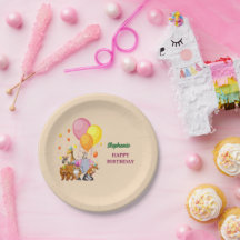 Modern Party Animals Regnbåge Färg födelsedag