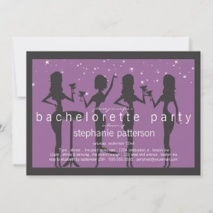 Modern Party Girls Cocktail Bachelorette Party Inbjudningar