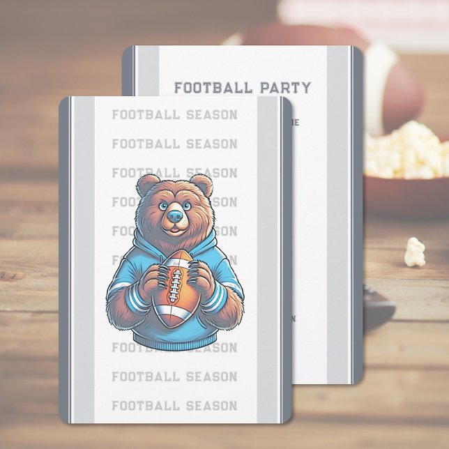 Modern Party i fotboll Inbjudningar (Football Party Invitation (front and back))