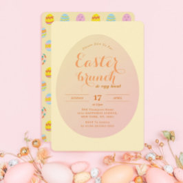 Modern Påsk Brunch Egg Hunt Soft Gult Inbjudningar