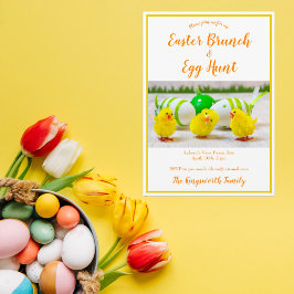 Modern Påsk brunch och personlig för äggjakt Inbjudningar