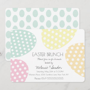 Modern Påsk-prickade ägg Dinner Brunch-familj Inbjudningar