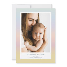Modern påskfamiljefotokort | Mjuka pastellfärger