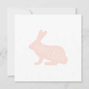 Modern Påskhare Card - Rosa GLAD PÅSK Julkort