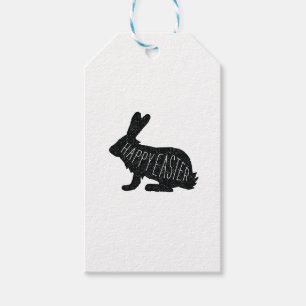 Modern Påskhare Gift-Märkre GLAD PÅSK Presentetikett