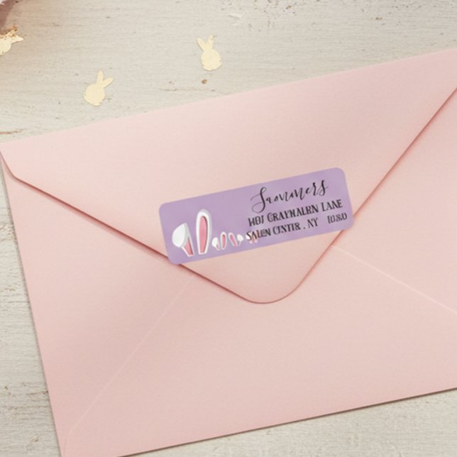 Modern Påskhare Script Adress Returadress Etikett (Skapare uppladdad)