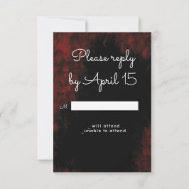 Modern passionerad Red 'n Black Bröllop Design OSA Kort