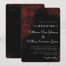 Modern passionerad Red 'n Black Wedding bjudande