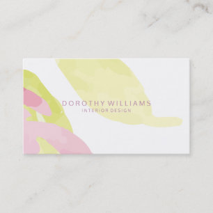 Modern Pastel Abstrakt Watercolor-Inredingsdesign Visitkort