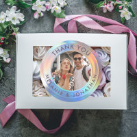 Modern Pastel Anpassningsbar HoloGraph Bröllop Tac