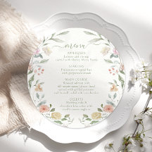Modern Pastel Blommigt Botanical Bröllop Round