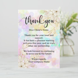 Modern Pastel Blommigt Small Business-uppskattning Tack Kort