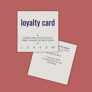 Modern Pastel Blue Bold Salon Lojalitetskort