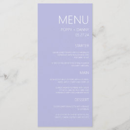 Modern Pastel Blue Bröllop-middag Meny