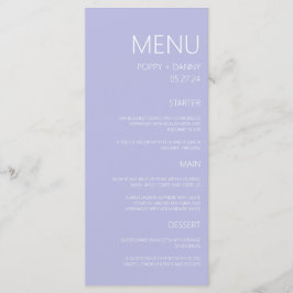 Modern Pastel Blue Bröllop-middag Meny