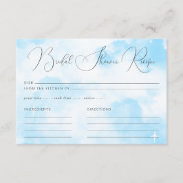 Modern Pastel Blue Cloud Nine Möhippa Recipe Tilläggskort