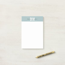 Modern Pastel Blue & Initial Script Monogrammed