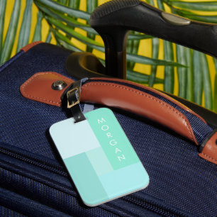 Modern Pastel Blue Personlig Luggage Tag Bagagebricka