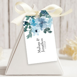 Modern Pastel Blue Ro Blommigt Bröllop Gift-Märkre Presentetikett