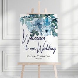 Modern Pastel Blue Ro Bröllop Poster
