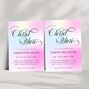 Modern Pastel Bride är på molnet nio Möhippor Inbjudningar