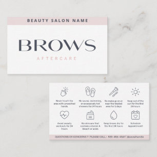 Modern Pastel Brows Aftercare PMU Brow Instruction Visitkort