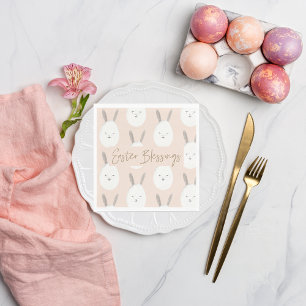 Modern Pastel Bunny Egg Pattern   Easter Blessings Pappersservett