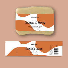 Modern Pastel Burnt Orange Soap-etikett Vattenflaskor Etikett