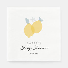 Modern Pastel Citrus Lemons Baby Shower Pappersservett